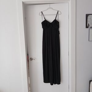 Express Black Twist-Front Spaghetti-Strap Jumpsuit